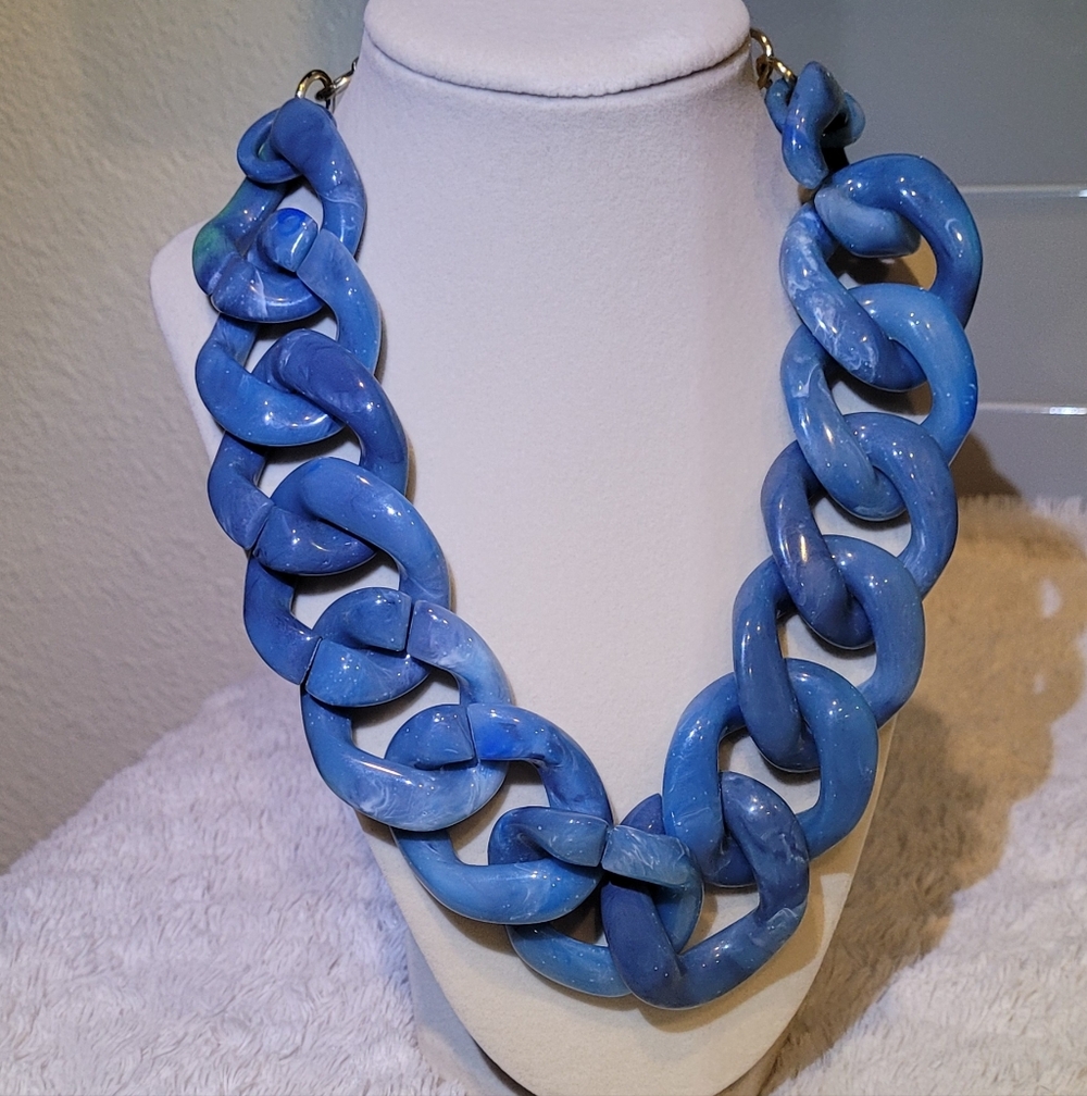 Marbled Blue, Alisha D, Chunky Chain Necklace